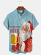 Men's Christmas Funny Graphic Short Sleeve Hawaiian Shirt